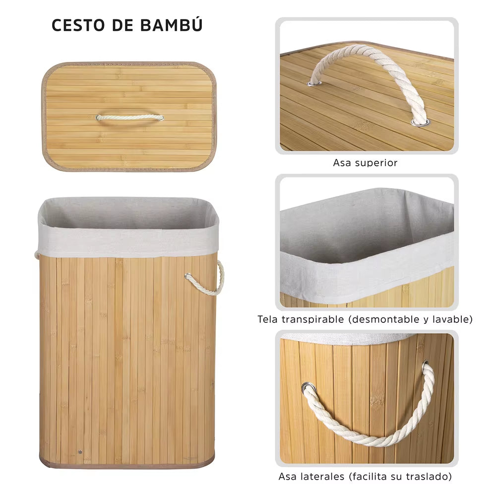 Cesto de ropa de bambo